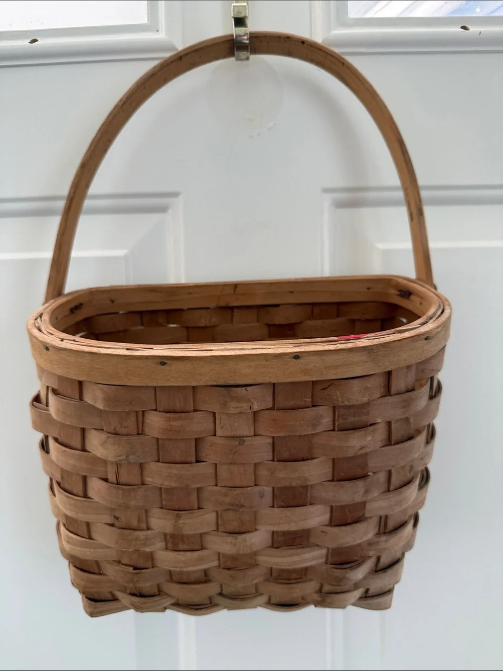 Vintage Woven Hanging Wall Basket - Wall Pocket Basket